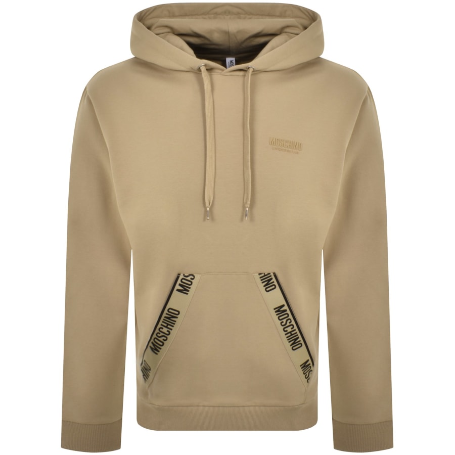 Moschino Logo Tape Hoodie Brown